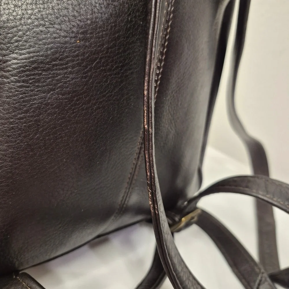 Le Donne Leather U-Zip Backpack Dark Brown Mini Sling Bag Made in Colombia Brass